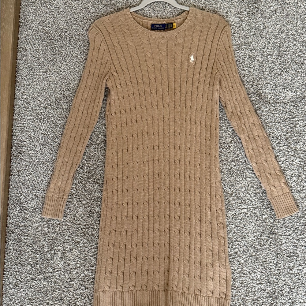 Ralph Lauren Beige Cable Knit Dress